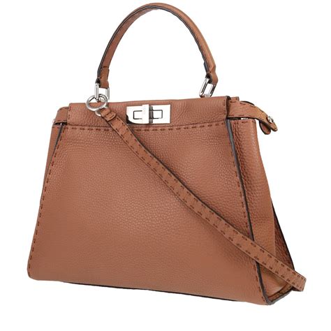 peekaboo cocco marrone fendi|fendi peekaboo crossover.